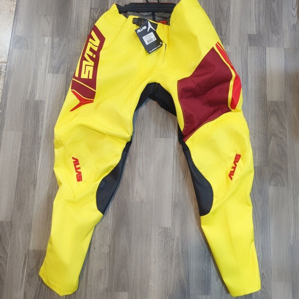 NEW Alias MX A2 Series Motocross Pants BMX ATV Off-Road Yellow Red / Sz 36 NWT